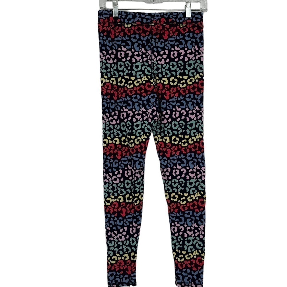 Boden Favorite Leggings in Colorful Rainbow Leopard Print Size Womens 8 - Picture 2 of 4